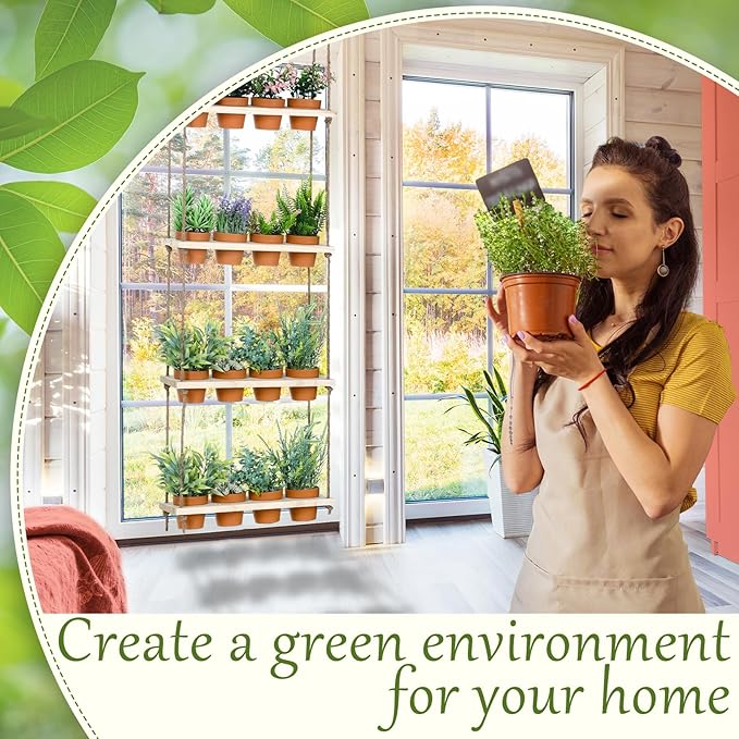 4 Tiered Window Plant Shelves Hanging Herb Planter Indoor Display - Image 5