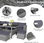 Tangkula 7 Pieces Patio Furniture Set, Outdoor Sectional Rattan Dining Sofa Set - Image 6