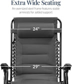 Best Choice Products Oversized Padded Zero Gravity Chair, Folding Outdoor Patio - Image 3