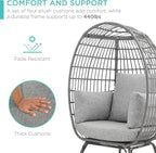 Best Choice Products Wicker Egg Chair, Oversized Indoor Outdoor Lounger - Image 6