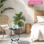 Outdoor Side Table Round Small Mosaic Patio Accent Indoor End Plant Coffee Tea - Image 4