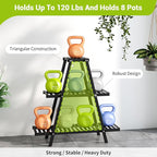 BMOSU Plant Stand Bamboo for Indoor Outdoor Tiered Plant Shelf 8 Potted Flower - Image 4