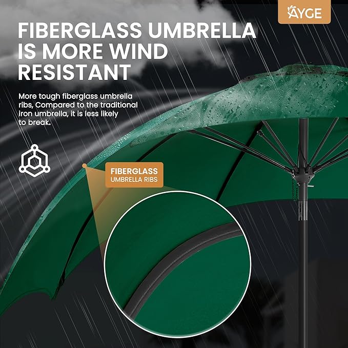 Ayge 9FT Large Outdoor Patio Umbrella Market Table Umbrella-UV Resistant - Image 4