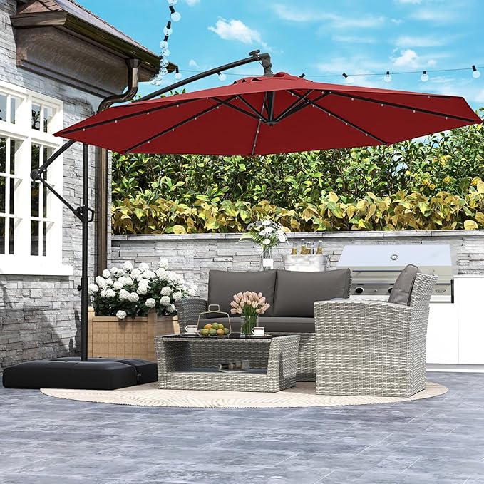 Tangkula 10ft Solar LED Patio Umbrella - Image 3