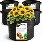 5 Pack 10 Gallon Thickened Grow Bags, Aeration Nonwoven Fabric Planting Bags by Unknown