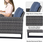 Belord 7 Piece Outdoor Furniture Patio Wicker Sofa Set, Oversize Outdoor Dining - Image 6