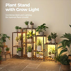 Bamworld Plant Stands with Grow Light Indoor 4 Sets Plant Shelves Outdoor - Image 3