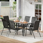 TLSUNNY 7 Pieces Patio Dining Set, Outdoor Table and Chairs W/1.69″ Umbrella - Image 9
