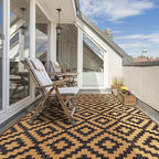 SAND MINE Waterproof Outdoor Rug 4x6 ft, Plastic Straw Area Rug, Large Floor Mat by SANDMIND