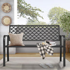 On Shine Outdoor Garden Bench Cast Iron Steel Outdoor Bench Clearance - Image 2