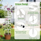 6ft Garden Obelisk Trellis for Climbing Plants-Rustproof Metal Pipe - Image 3