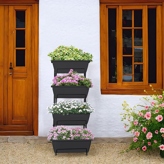 OYEAL Raised Garden Bed 4 Tier Vertical Garden Planters Indoor Outdoor Raised - Image 7