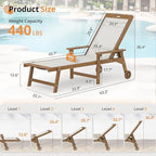 LUE BONA Chaise Lounge Chair Outdoor Set of 4, HDPS and HDPE Wicker Chaise - Image 3