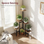 Corner Plant Stand Indoor with Grow Lights, 6 Tiered Corner Plant Shelf Flower - Image 6