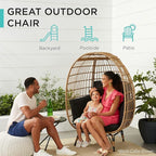 Best Choice Products Wicker Egg Chair, Oversized Indoor Outdoor Lounger - Image 4
