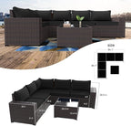 Kullavik 6PCS Outdoor Patio Furniture Set PE Wicker Rattan Sectional Sofa Patio - Image 6