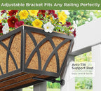 Y&M 24 Inch Window Deck with Coco Liner, Fence Metal Hanging Flower Planter - Image 7