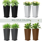 24" Set of 2 Tall Black Planters - Image 7
