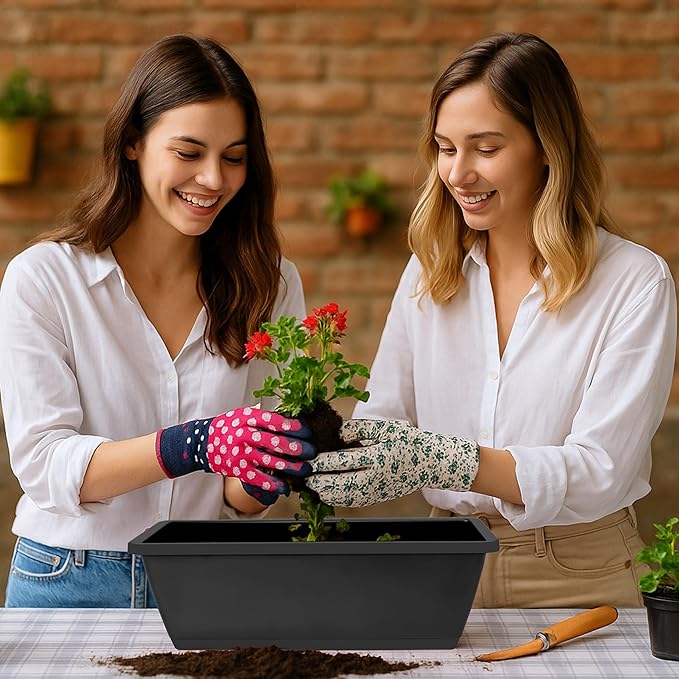 Window Box Planter, 12 Pack Plastic Vegetable Flower Planters Boxes 17 Inches - Image 7