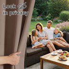RYB HOME Outdoor Curtains for Patio Waterproof Block Sunlight Thermal Insulated - Image 3