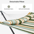 SUPERJARE Hammock with Stand, 2 Person Heavy Duty Hammock with Padded Cotton - Image 4