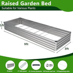2PCS 9x3x1ft Galvanized Raised Garden Bed Kit, Galvanized Planter Raised Garden - Image 3