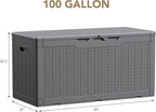 Devoko 100 Gallon Waterproof Large Resin Deck Box Indoor Outdoor Lockable - Image 6