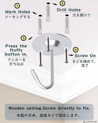 NACETURE Ceiling Hooks for Hanging Plants 3 Pack - Image 6