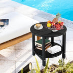 LZRS Round Adirondack Side Table Double End Table, Outdoor Side Tables - Image 7