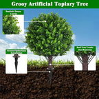 Artificial Topiary Tree with Eucalyptus, Fake Evergreen Tree - Image 3