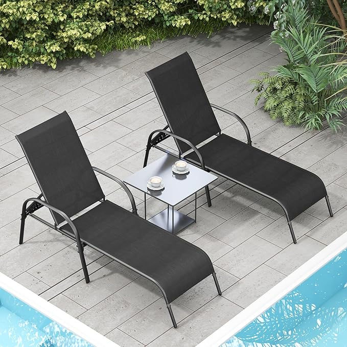 Giantex 2 Pack Patio Lounge Chair, Outdoor Chaise Lounge - Image 6