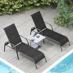 Giantex 2 Pack Patio Lounge Chair, Outdoor Chaise Lounge - Image 6