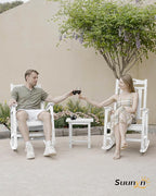 Oversized Rocking Chairs Outdoor Set of 4, High Back Porch Rocking Chair - Image 7