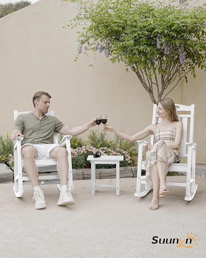 Oversized Rocking Chairs Outdoor Set of 4, High Back Porch Rocking Chair - Image 7