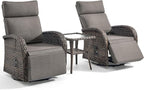 3 Pieces Zero Gravity Patio Swivel Rocking Recliner Chairs Set of 2 - Image 7