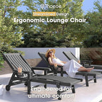 Patio Chaise Lounge Chair Set of 4, Oversized Lounge Chair Outdoor - Image 3