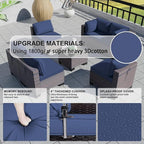 Kullavik 7 Pieces Outdoor Patio Furniture Set PE Wicker Rattan Sectional Sofa - Image 2