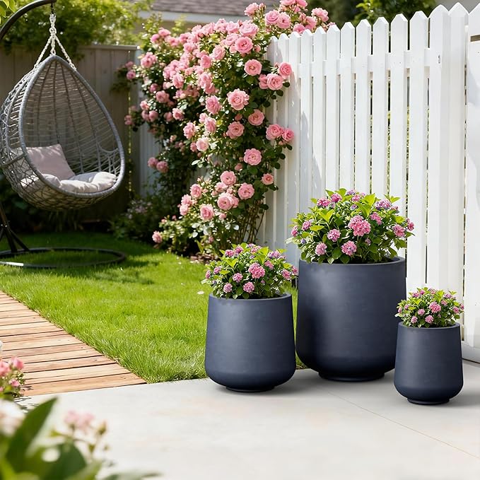 Kante 15.3"+11.6"+8.2" Dia Round Concrete Planter, Large Outdoor Indoor Planter - Image 7