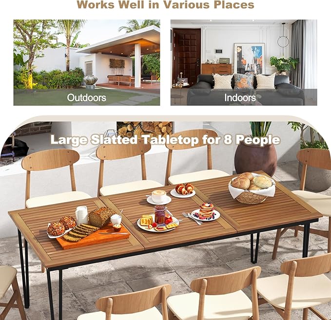 Tangkula 79 Inch Outdoor Dining Table - Image 5
