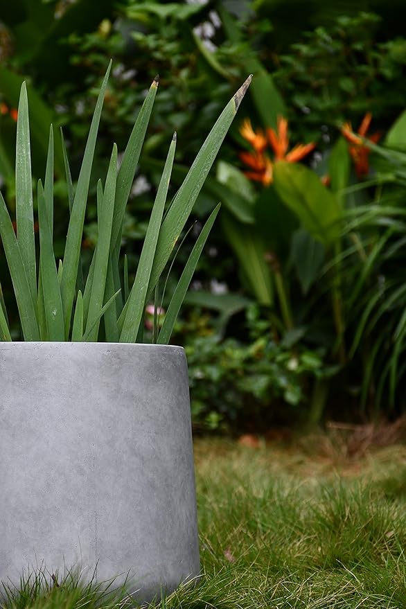 Kante 15.3" Dia Round Concrete Planter, Outdoor Indoor Large Plant Pots - Image 10