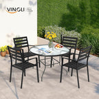 VINGLI Round Patio Table with Umbrella Hole - Image 2