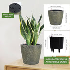 Dexceder 11x10 Inches Self Watering Planter Indoor Outdoor, Inner Pot Design - Image 3