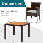 Shintenchi 5 PCS Patio Dining Set, Wicker Outdoor Table and Chairs - Image 2