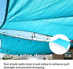 SUNLAX Sun Shade Sail 8' x 10' Turquoise Blue Rectangle Canopy Sail Shade Cover - Image 8