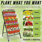 Homdox 2 Pack Vertical Garden Bed, 5 Tiers Vertical Raised Garden Planter - Image 5