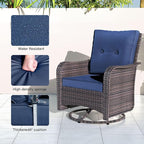 Kullavik 9 Pieces Outdoor Patio Furniture Set, PE Wicker Rattan Sectional Sofa - Image 3
