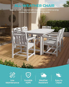 Outdoor Rectangle Dining Table, Heavy-Duty HDPE Table - Image 4