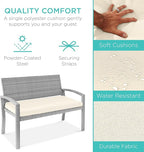 Best Choice Products Outdoor Bench 2-Person Wicker Garden Patio Benches Seating - Image 3