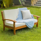 IDZO Laurent 800lbs Capacity Acacia Outdoor Loveseat, FSC Certified 2 Seater by Idzo