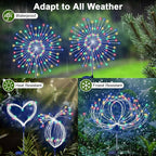 Solar Garden Lights Outdoor, 6 Pack 120 LED Twinkling Firework Lights Decorative - Image 3